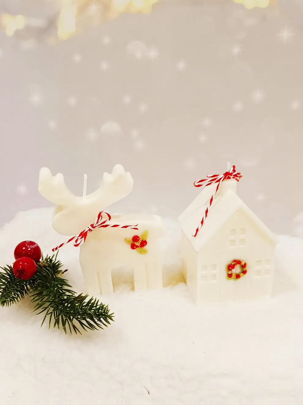 Pack of decorative Christmas candles - Ecological Candles 